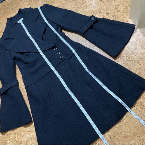 Promod Black Wool Button Coat Sz EU 38/ U.S. 8/M - Picture 13 of 15